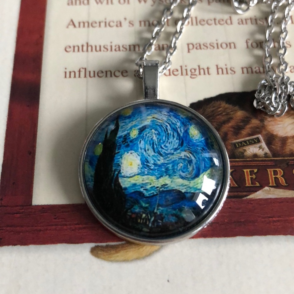 Starry night necklace (silver look)